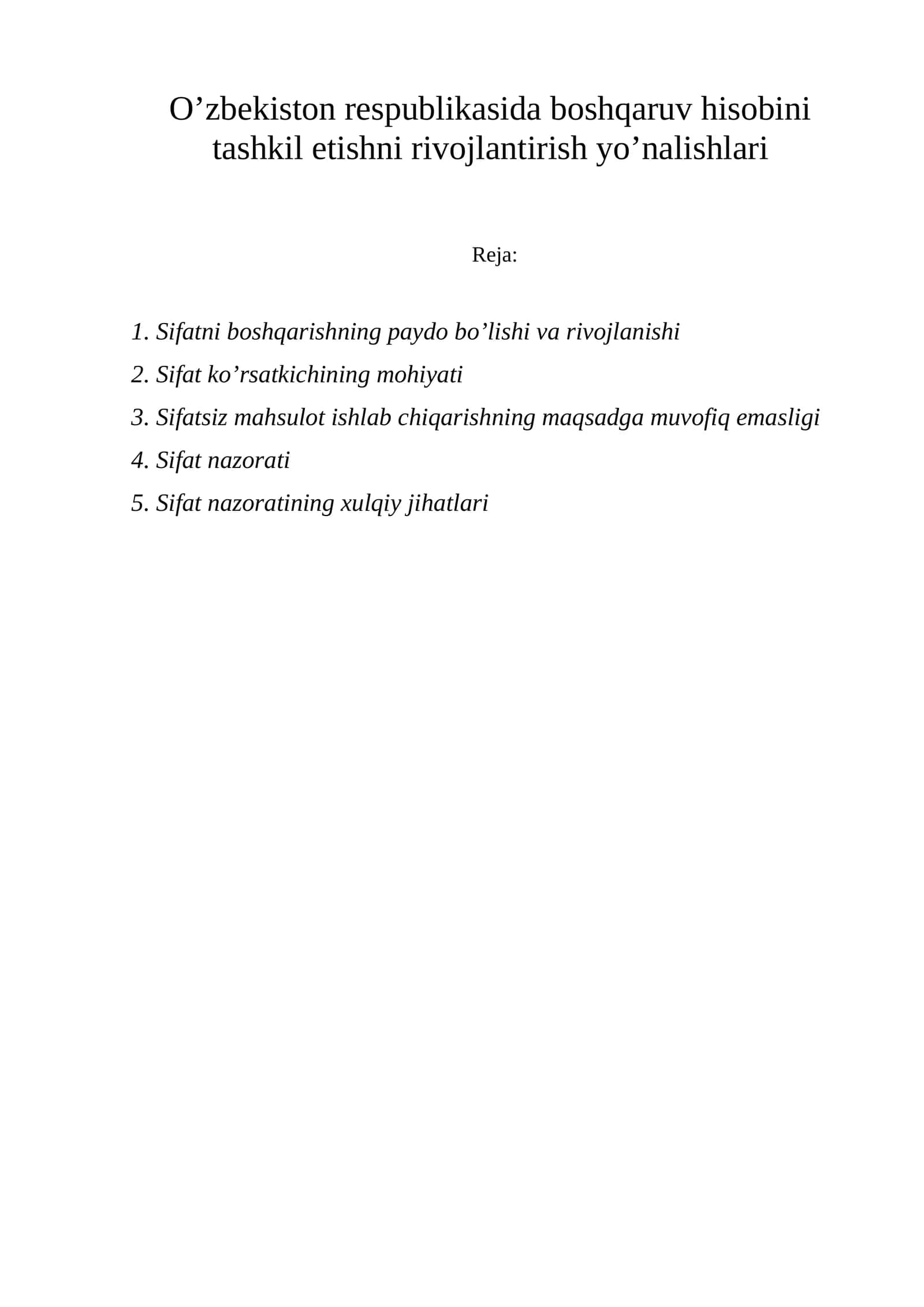 Sifat nazoratining xulqiy jihatlari