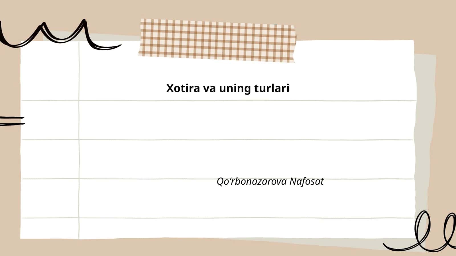 Xotira va uning turlari