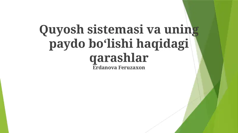 Quyosh tumanligi nazariyasi