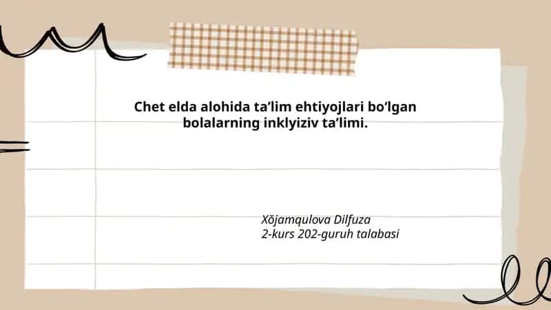 Inklyuziv ta'limning asosiy tushunchalari