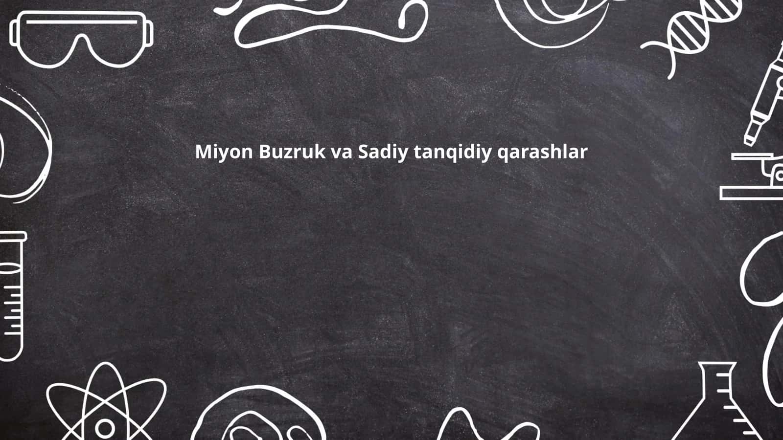 Miyon Buzruk va Sadiy tanqidiy qarashlar