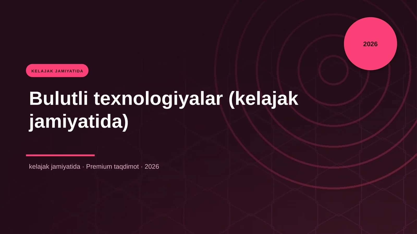 Bulutli texnologiyalar (kelajak jamiyatida)