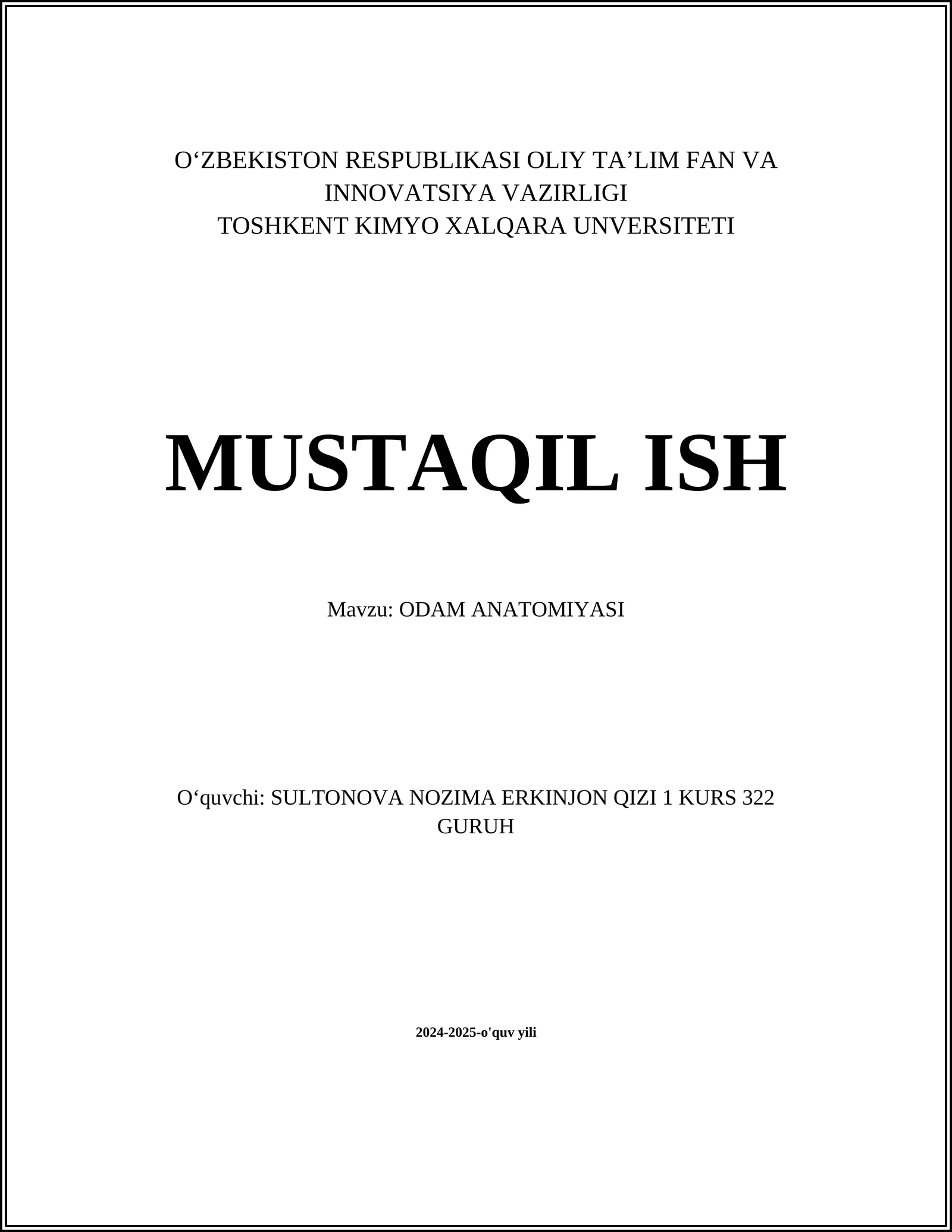 ODAM ANATOMIYASI