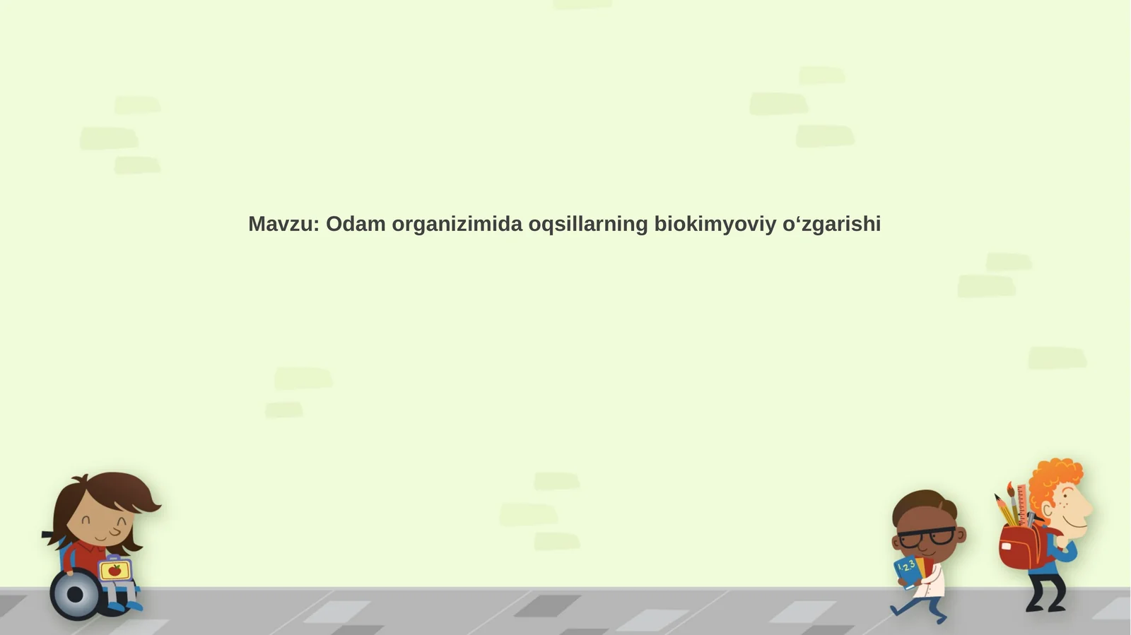 Odamda organizimi da oqsillarning biokimiya va iyo'zgarishi
