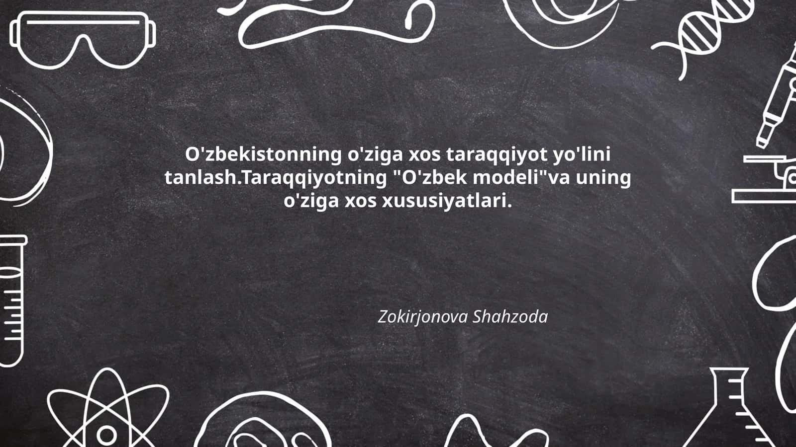 O'zbek Modeli va Taraqqiyot