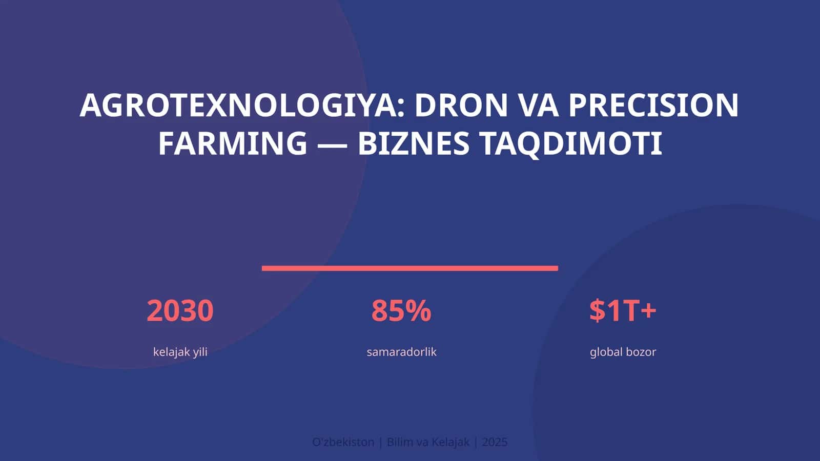 Agrotexnologiya: dron va precision farming — biznes taqdimoti