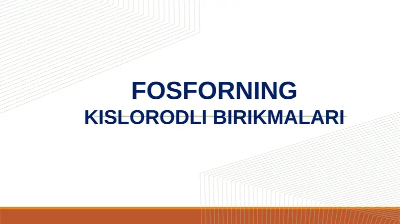 FOSFORNINGKISLORODLI BIRIKMALARI