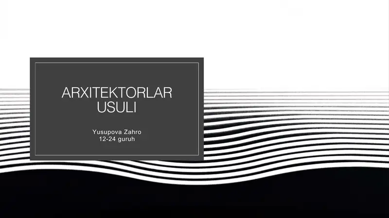 Arxitektorlar usuli