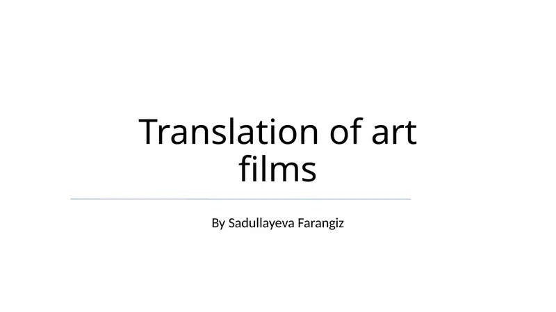 Tarjima san'atiy filmlar