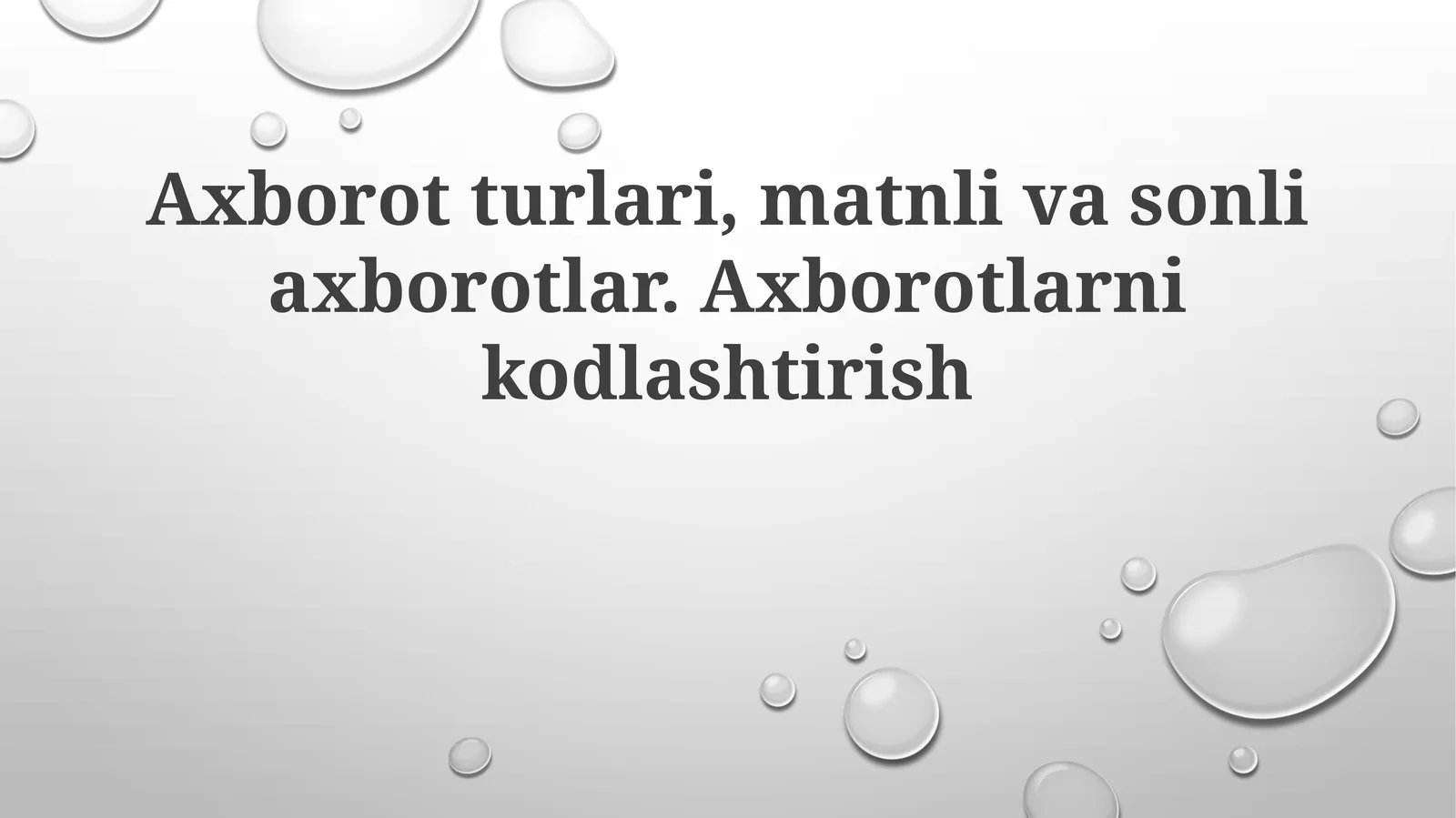 Ma'lumot turlari