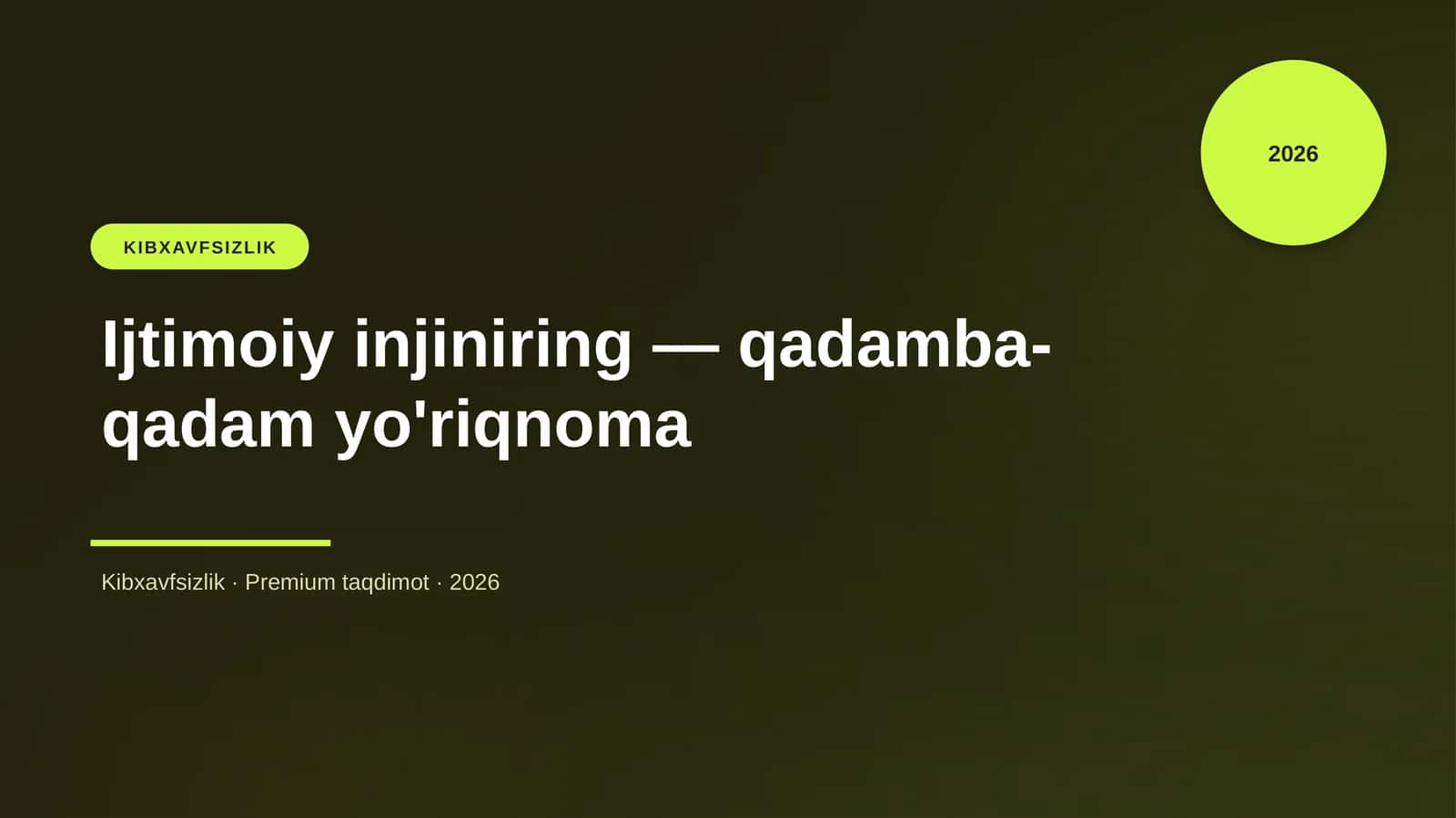 Ijtimoiy injiniring — qadamba-qadam yo'riqnoma