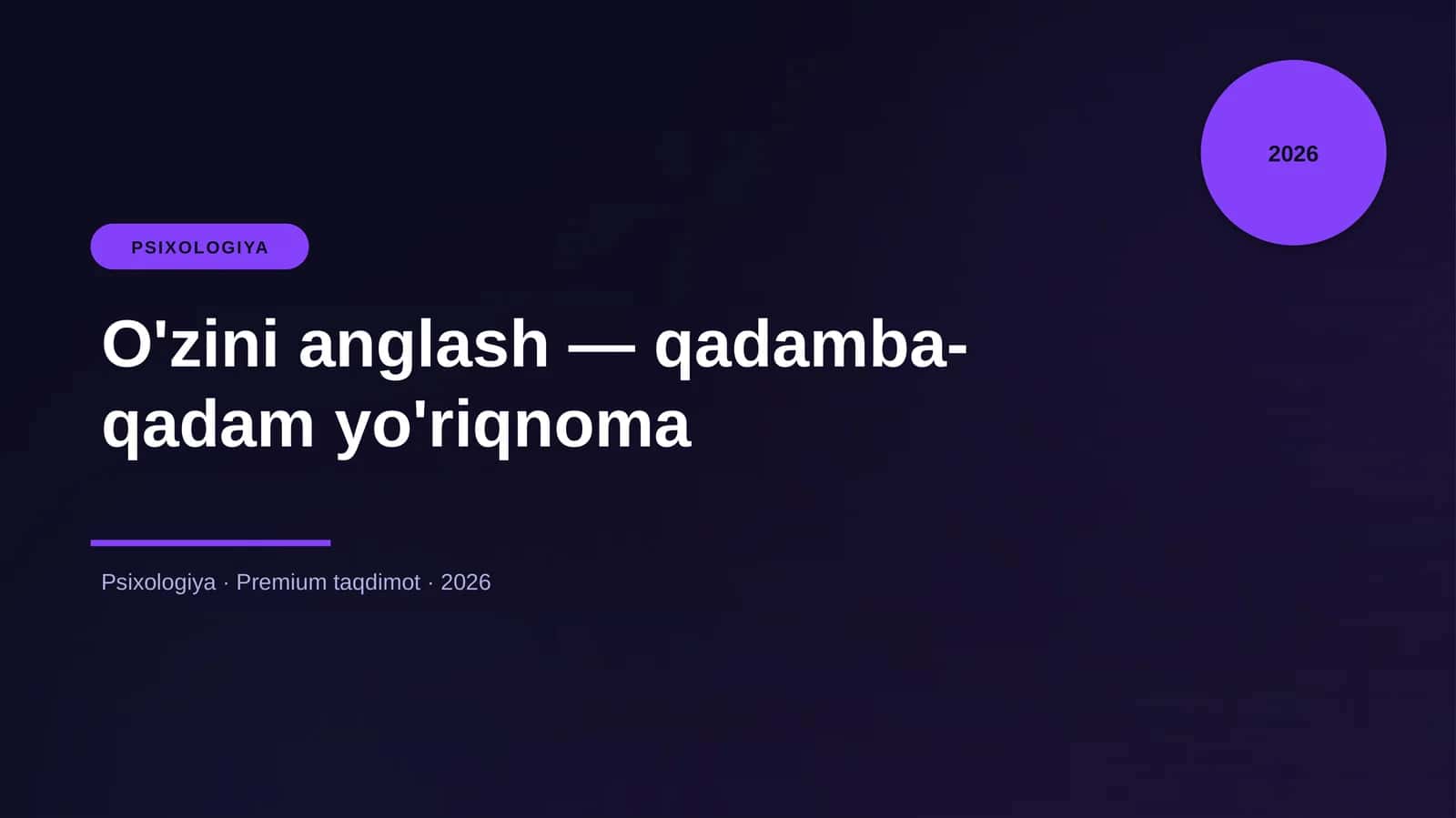 O'zini anglash — qadamba-qadam yo'riqnoma