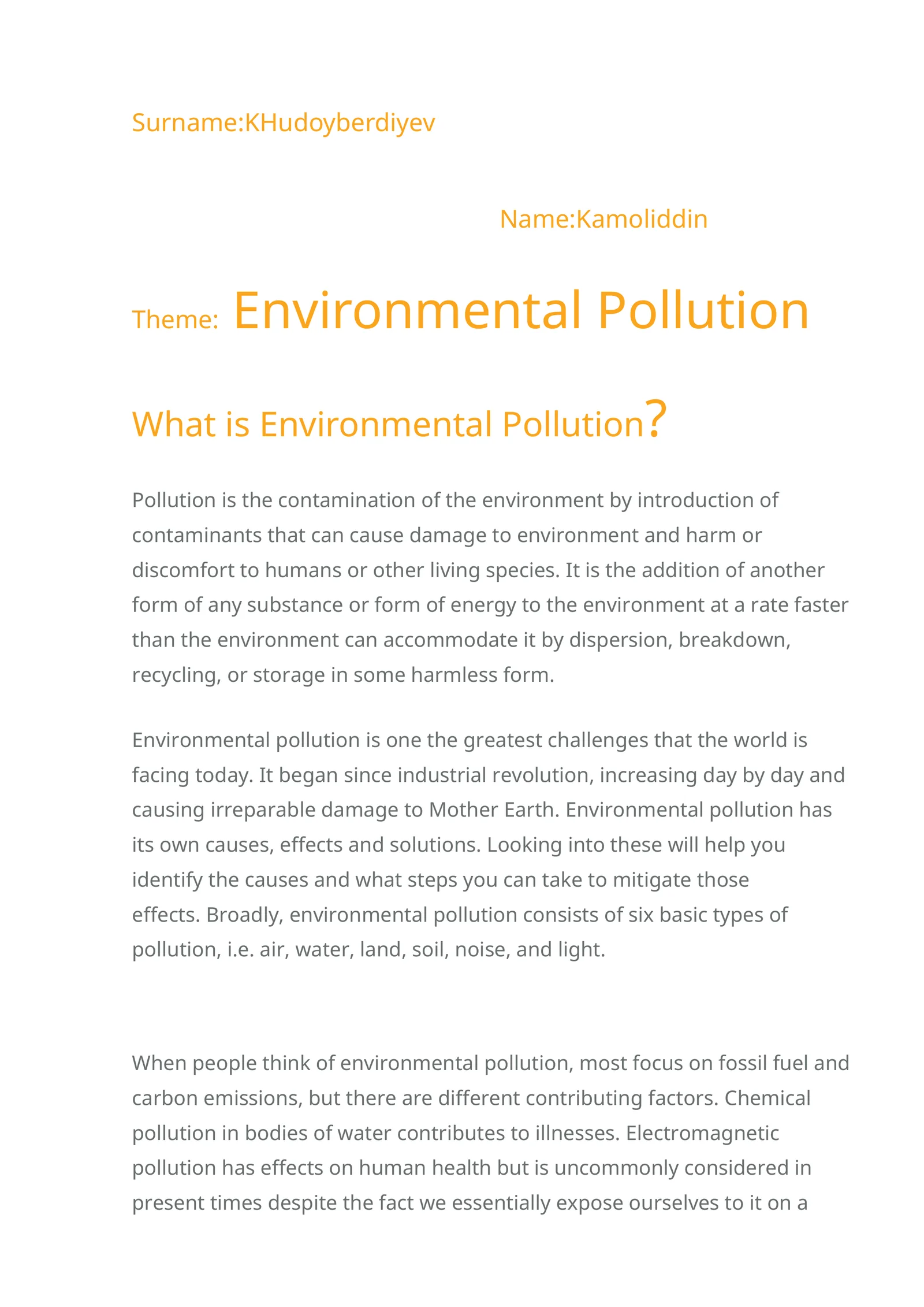 Environmental Pollution