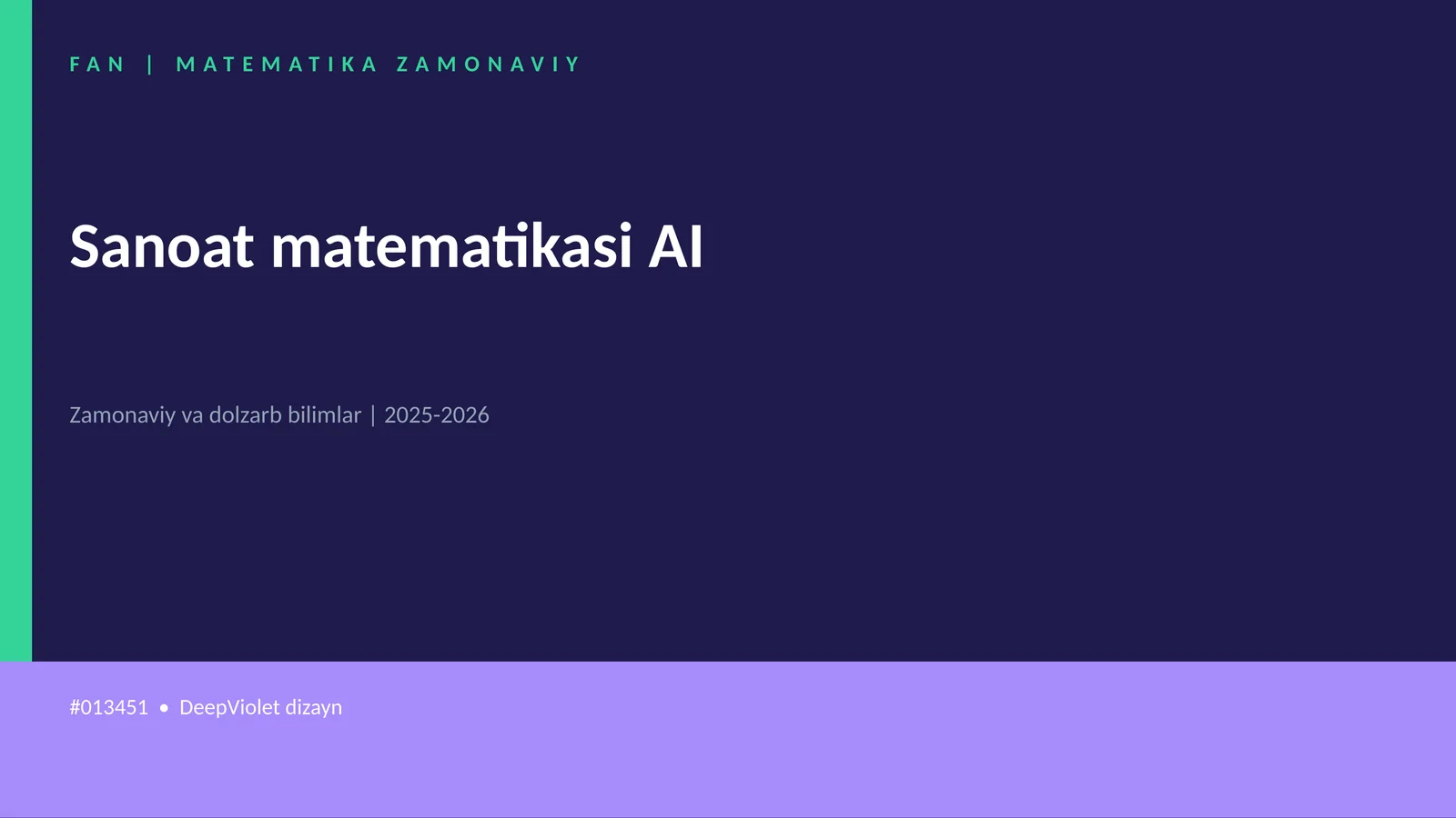 Sanoat matematikasi AI