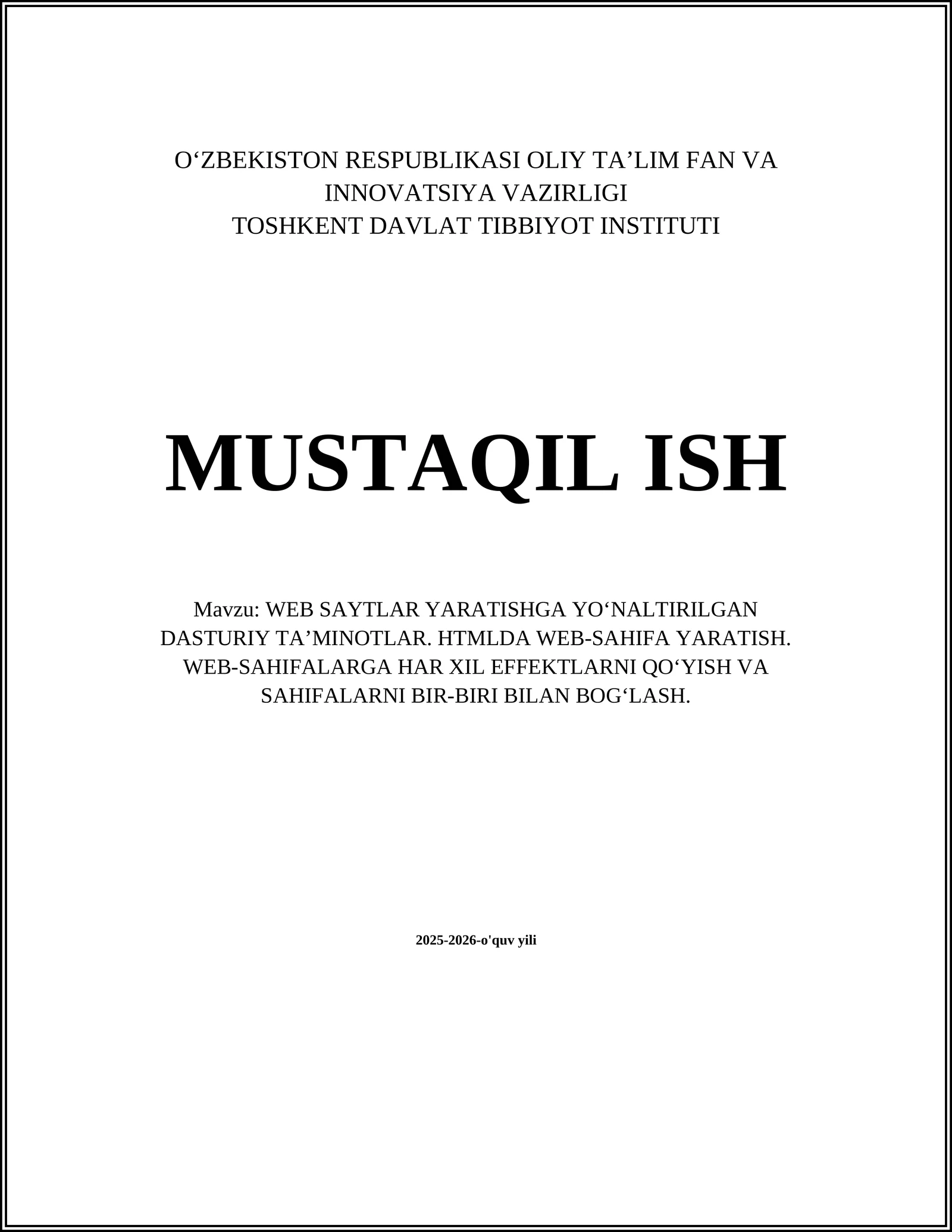 WEB SAYTLAR YARATISHGA YO‘NALTIRILGAN DASTURIY TA’MINOTLAR