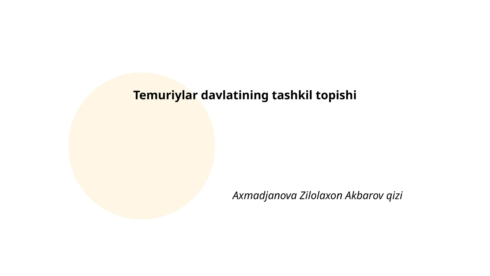 Temuriylar davlatining tashkil topishi