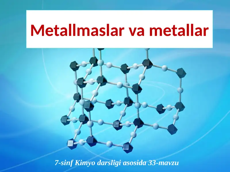 Metallmaslar va metallar