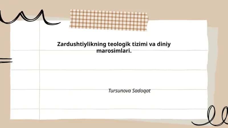 Zardushtiylikning teologik tizimi va diniy marosimlari