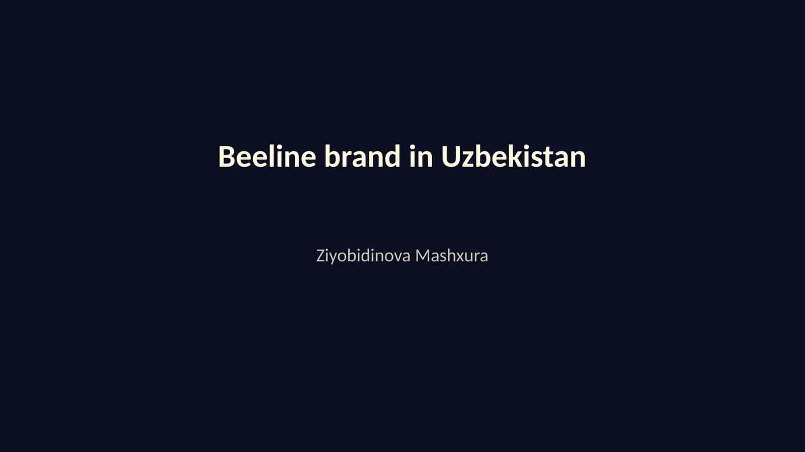 Beeline brand in Uzbekistan