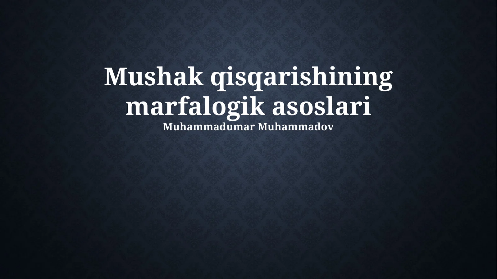 Mushak qisqarishining marfalogik asoslari