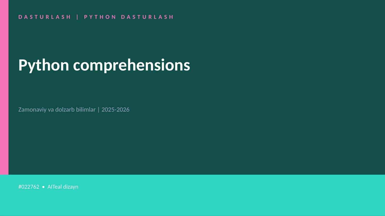 DASTURLASH | PYTHON DASTURLASH