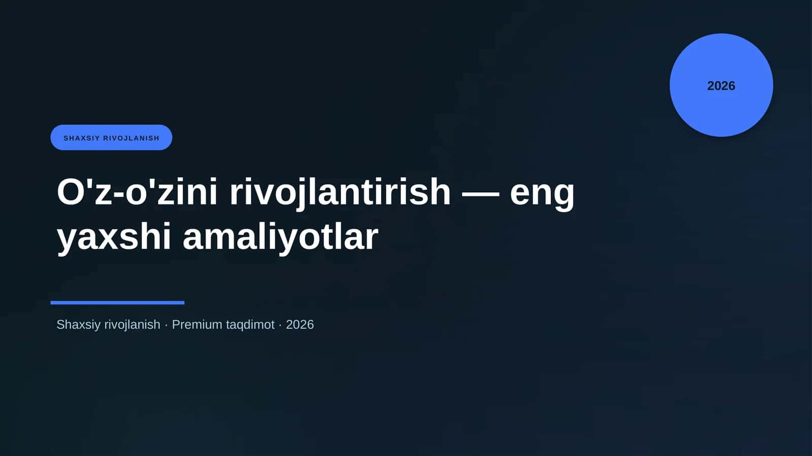 O'z-o'zini rivojlantirish
