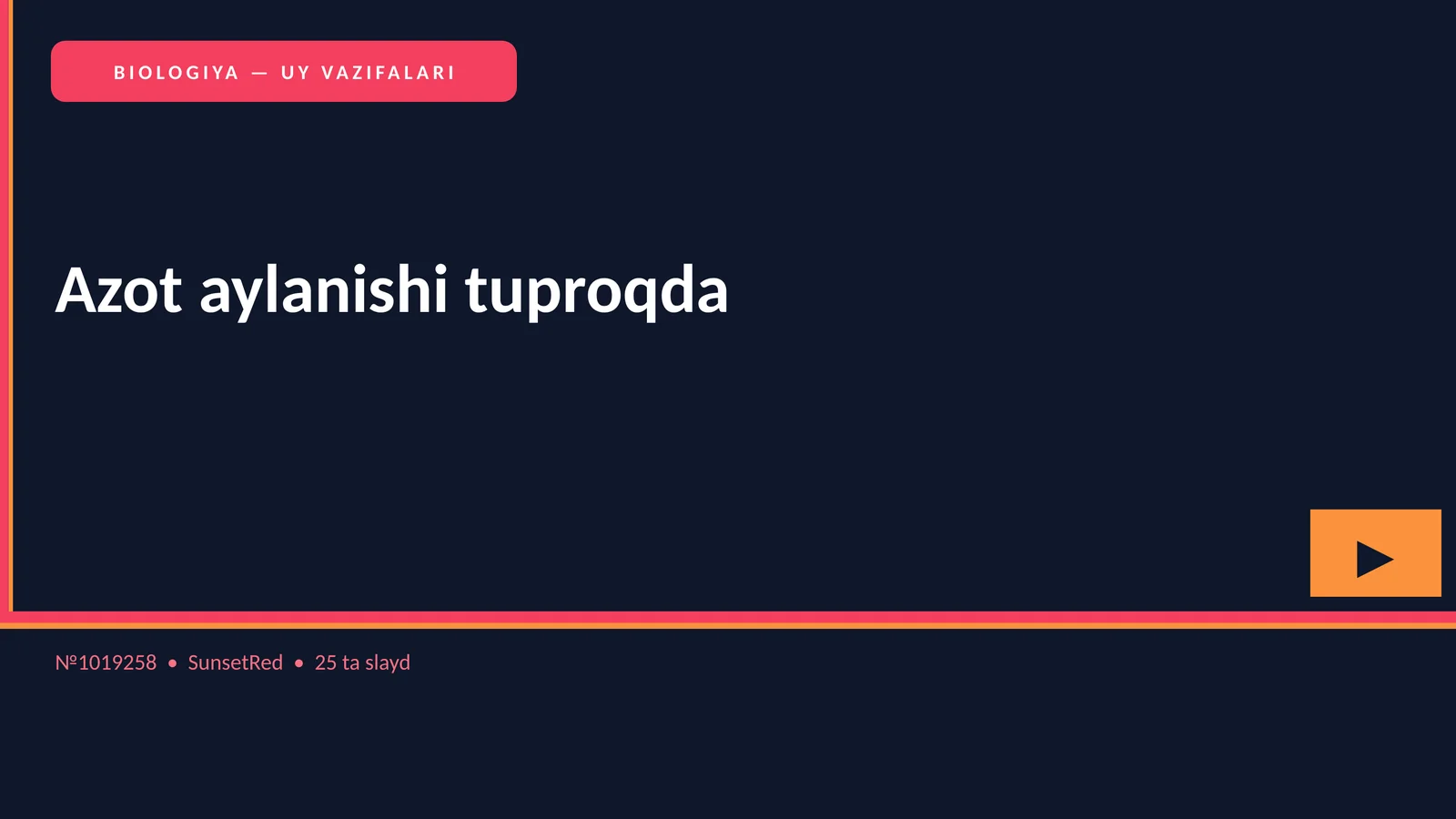 BIOLOGIYA — UY VAZIFALARI