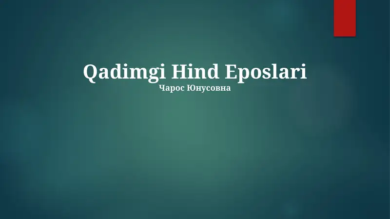 Qadimgi Hind Eposlari
