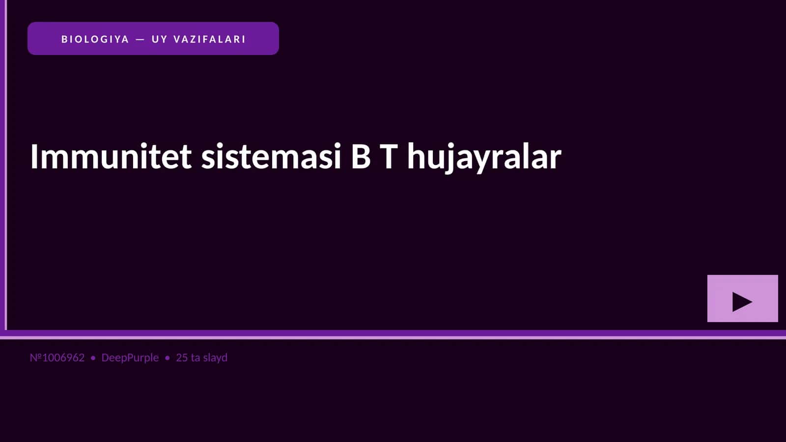Immunitet sistemasi B T hujayralar