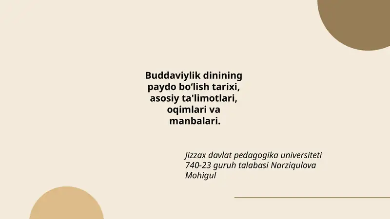 Buddaviylikning paydo bo‘lishi
