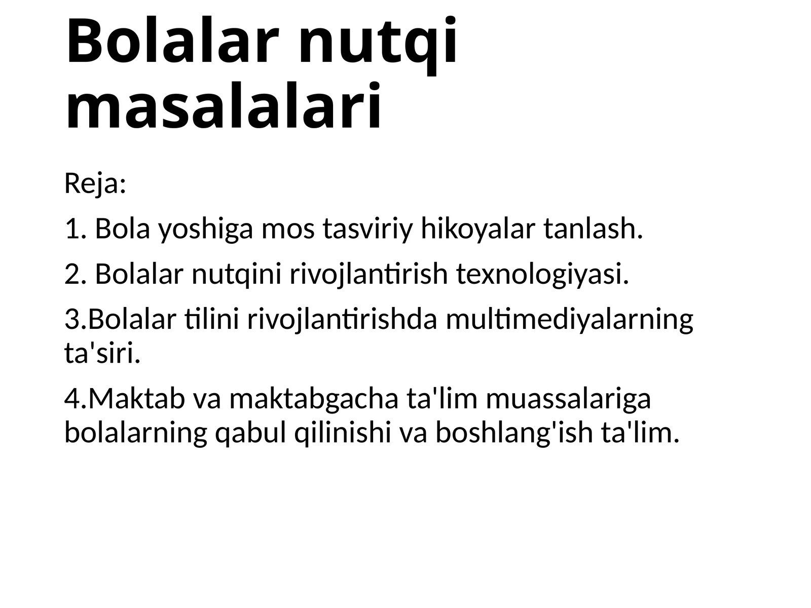 Bolalar nutqi masalalari