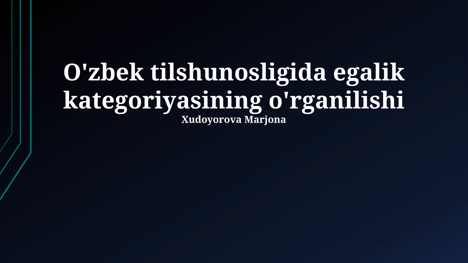 O'zbek tilshunosligida egalik kategoriyasining o'rganilishi