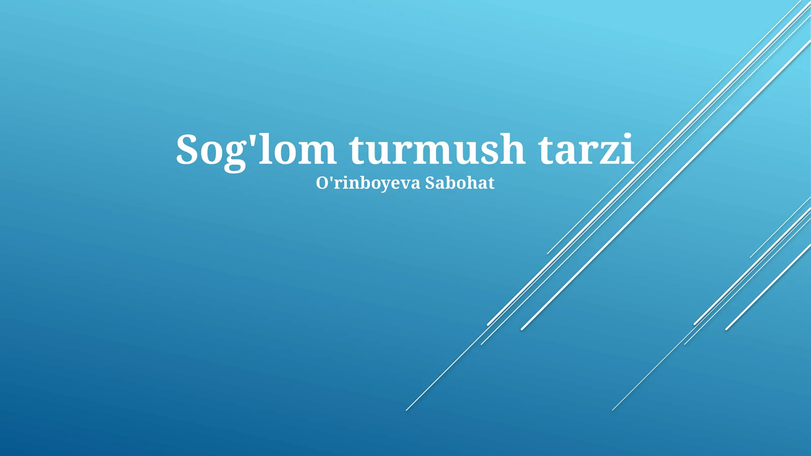 Sog'lom turmush tarzi