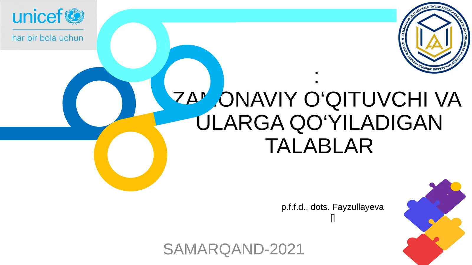 ZAMONAVIY O‘QITUVCHI VAULARGA QO‘YILADIGAN TALABLAR