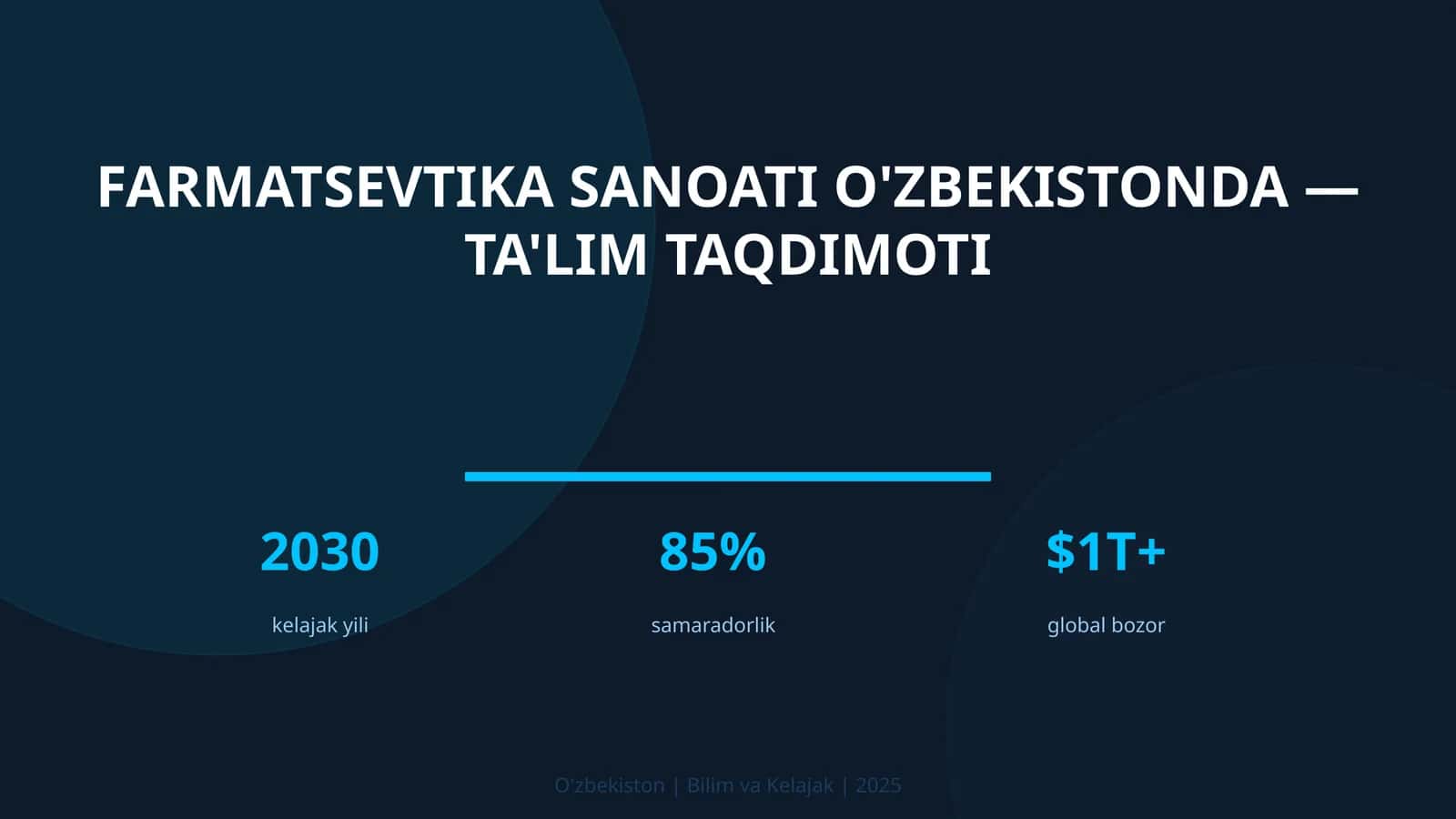 Farmatsevtika Sanoati O'zbekistonda — Ta'lim Taqdimoti