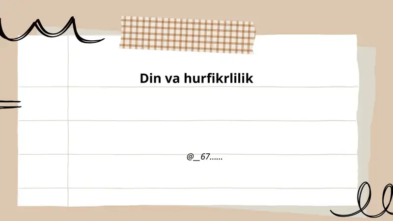 Din va hurfikrlilik g'oyalari