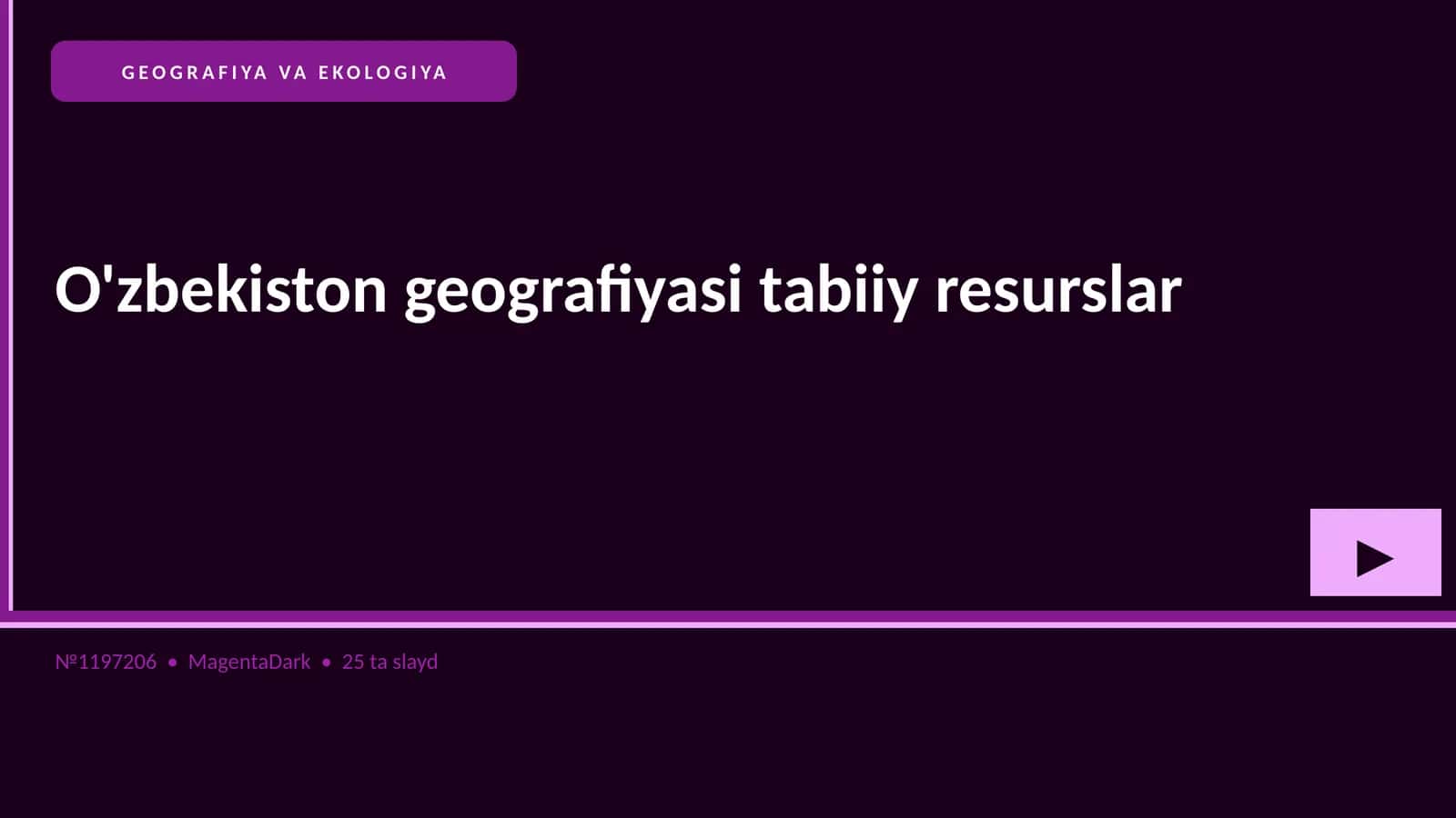 O'zbekiston geografiyasi tabiiy resurslar