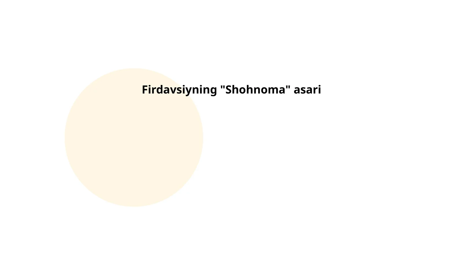 Firdavsiyning "Shohnoma" asari