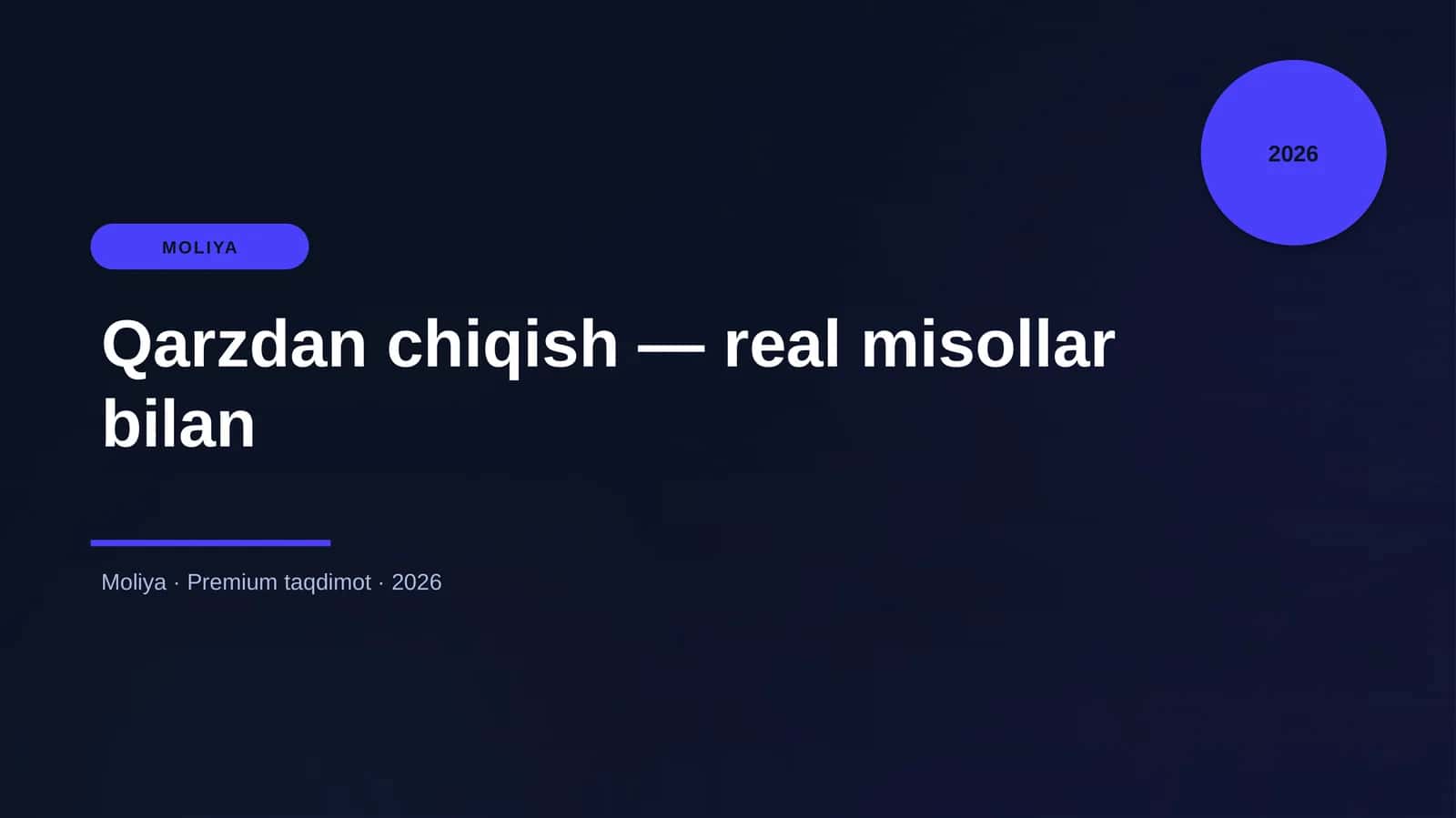 Qarzdan chiqish — real misollar bilan