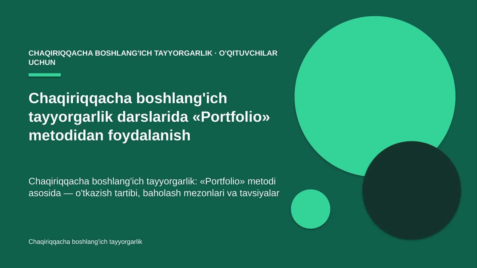 chaqiriqqacha boshlang'ich tayyorgarlik darslarida portfolio metodidan foydalanish 3508