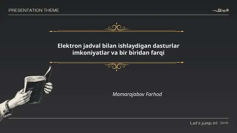 Elektron jadval bilan ishlaydigan dasturlar imkoniyatlar va bir biridan farqi