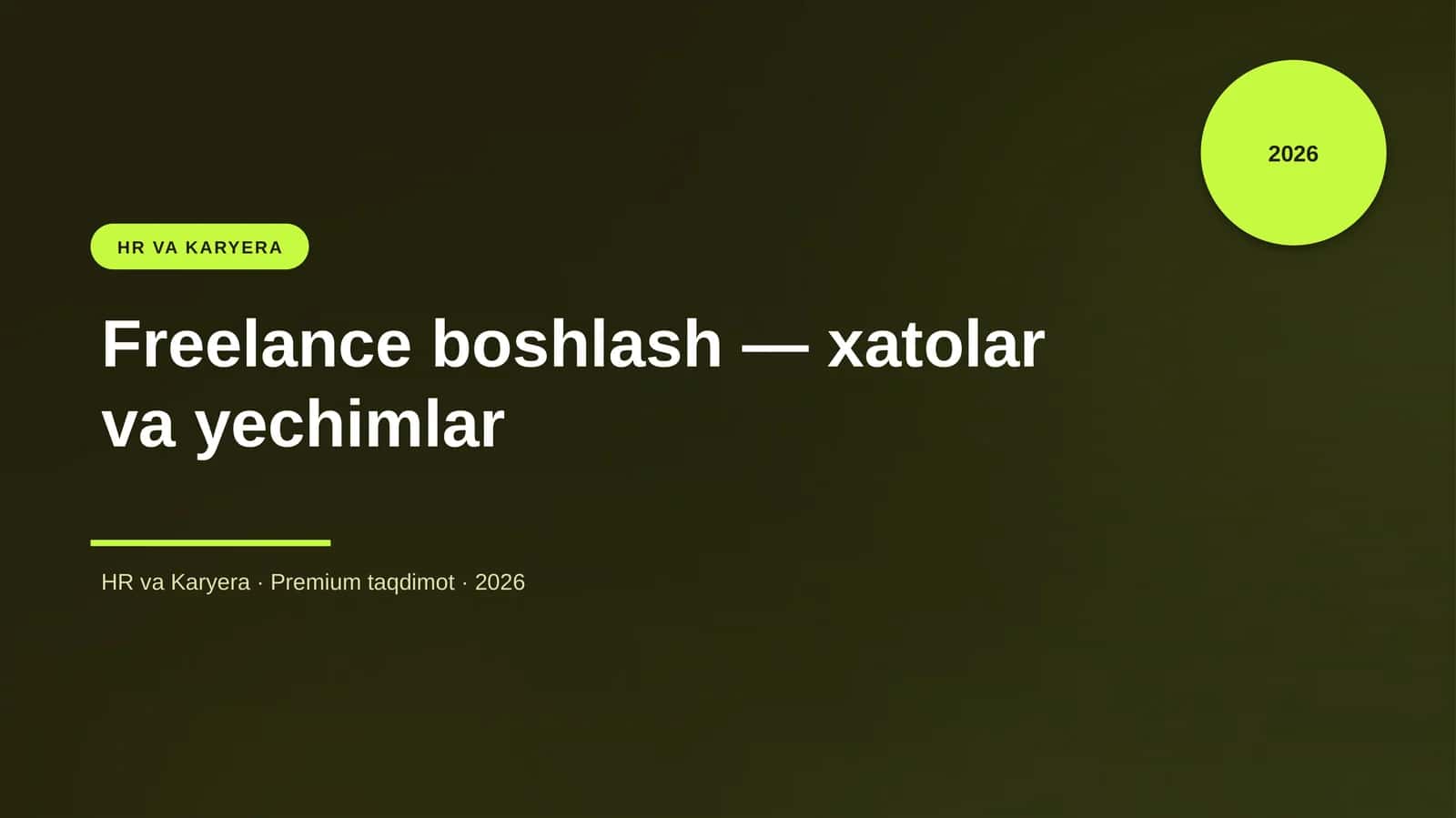Freelance boshlash — xatolar va yechimlar