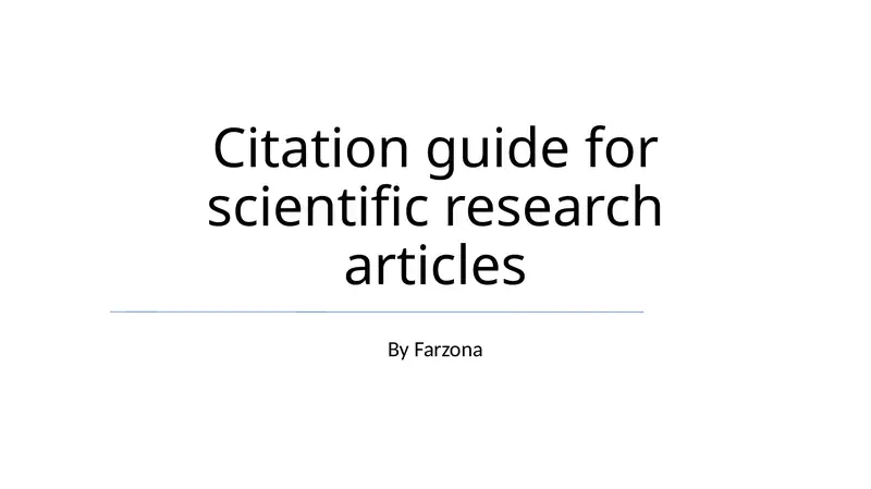 Citation guide for scientific research articles