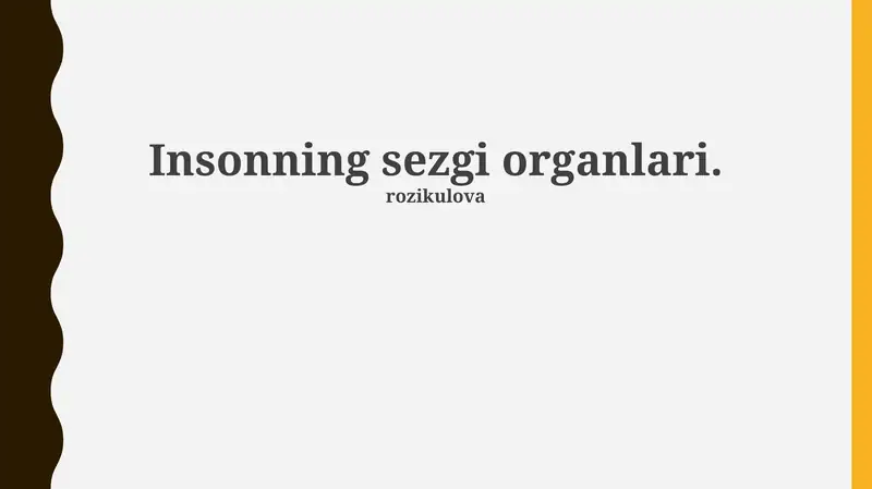 Insonning sezgi organlari