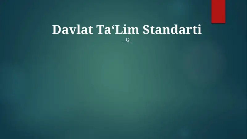 Davlat Ta‘Lim Standarti
