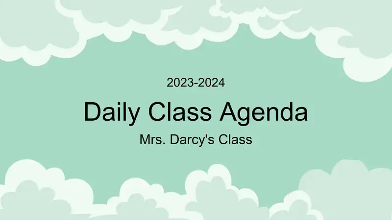 Daily Class Agenda
