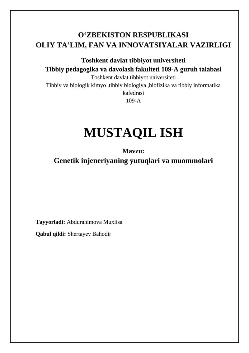 Genetik muhandislik