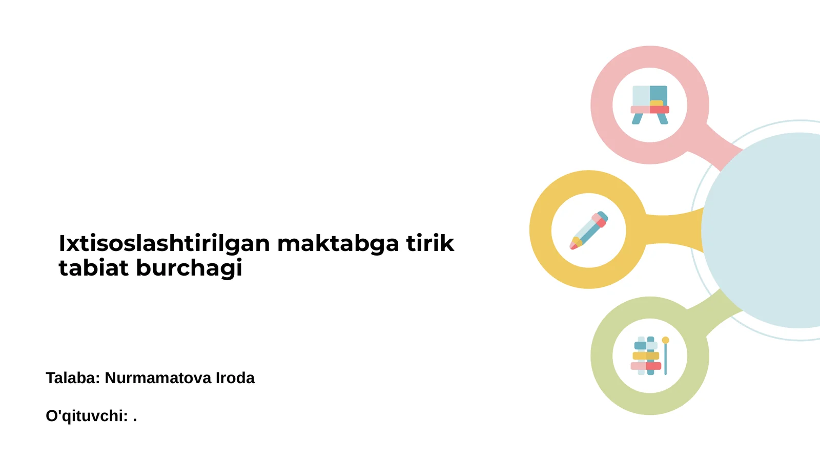 Ixtisoslashtirilgan maktabga tirik tabiat burchagi