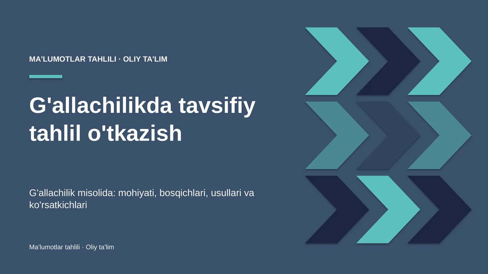 g'allachilikda tavsifiy tahlil o'tkazish 1203
