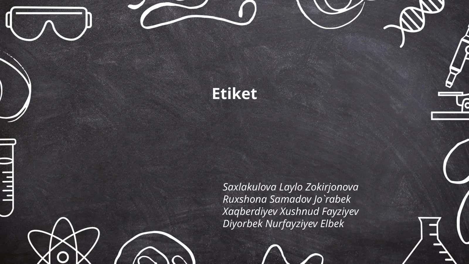 Etiketning umumiy qoidalari